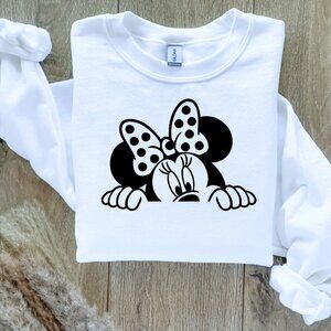 Minnie Mouse Peeking Sweatshirt Sweater